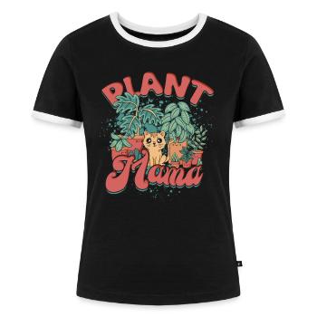 Plantes Plant Collector Plant Plant Mama - T-shirt contrasté Femme - noir/blanc - Devant - Selfina (174cm)