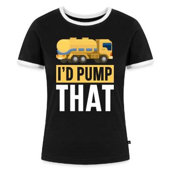 Klärgrubentechniker Kanalsystem Installateur - Frauen Kontrast-T-Shirt - Schwarz/Weiß - Vorne - Selfina (174cm)