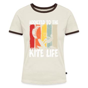 Kitesurfing Kiteboarding - Women's Ringer T-Shirt - blue/white - Front