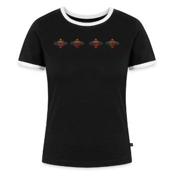 Wild Tribe Apparel - Frauen Kontrast-T-Shirt - Schwarz/Weiß - Vorne - Selfina (174cm)