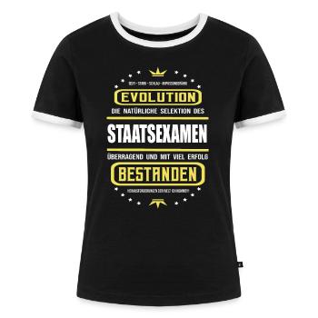 Staatsexamen überragend und mit Erfolg bestanden - Frauen Kontrast-T-Shirt - Schwarz/Weiß - Vorne - Selfina (174cm)