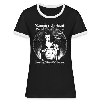 Cocktail de vampires - T-shirt contrasté Femme - noir/blanc - Devant - Selfina (174cm)