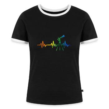 Astronomie Herzschlag - Frauen Kontrast-T-Shirt - Schwarz/Weiß - Vorne - Selfina (174cm)