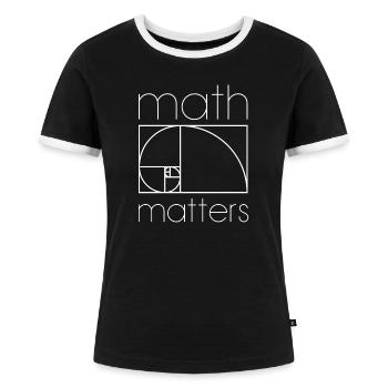 MATERIA MATEMATICA MATEMATICA MATEMATICA - Maglietta Contrast da donna - nero/bianco - Fronte - Selfina (174cm)