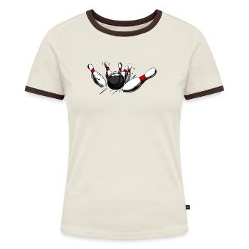 Bowling Bowling Ball Cones Bowling - Women's Ringer T-Shirt - blue/white - Front