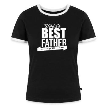 Father's Day Father's Day Father's Day Father's Day - Women's Ringer T-Shirt - black/white - Front - Selfina (174cm)