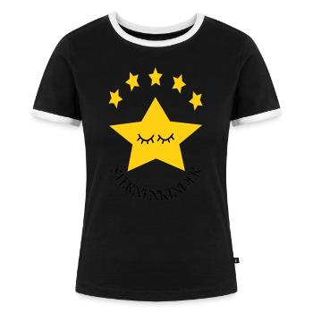 Sternenkinder, Stern, Sternen, Kinder - Frauen Kontrast-T-Shirt - Schwarz/Weiß - Vorne - Selfina (174cm)
