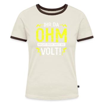Elektriker Elektroniker Elektronik · Watt Volt - Frauen Kontrast-T-Shirt - Blau/Weiß - Vorne