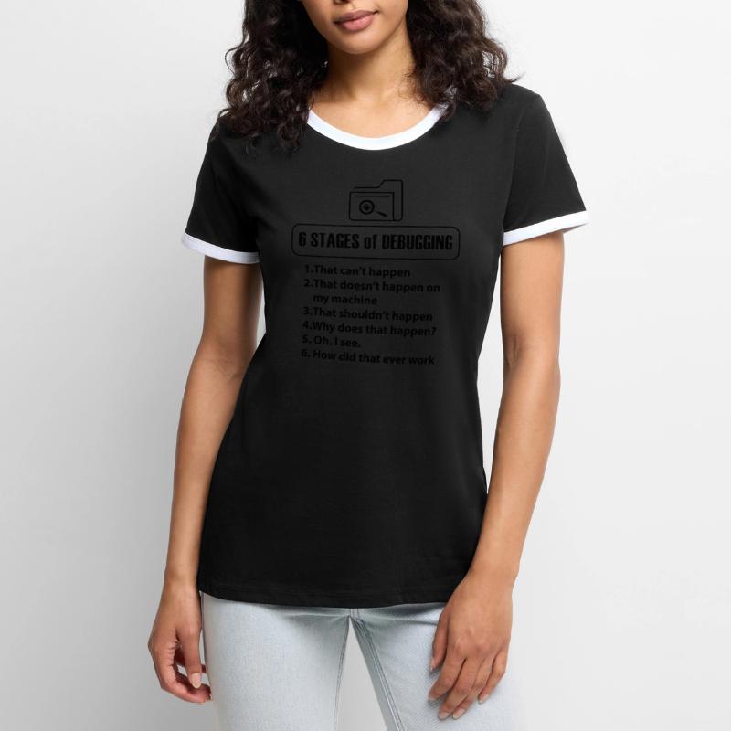 Code Programmer Nerd Bug Developer Gifts Women's Ringer T-Shirt