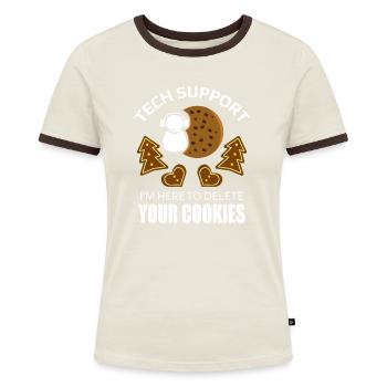 Technischer Support Cookie Löschen Informatiker - Frauen Kontrast-T-Shirt - Blau/Weiß - Vorne