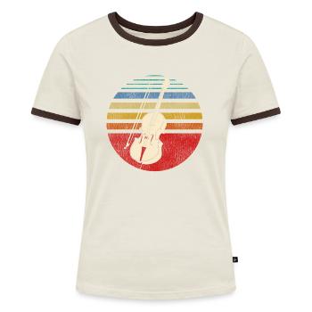 Violoncelle Instrument de musique - T-shirt contrasté Femme - bleu/blanc - Devant