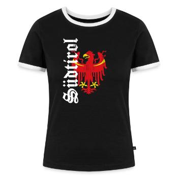 Südtirol - Frauen Kontrast-T-Shirt - Schwarz/Weiß - Vorne - Selfina (174cm)