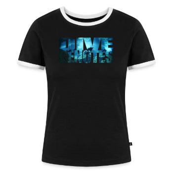 dive cenotes dive gift - Women's Ringer T-Shirt - black/white - Front - Selfina (174cm)