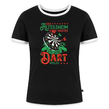 Dart - Frauen Kontrast-T-Shirt - Schwarz/Weiß - Vorne - Selfina (174cm)