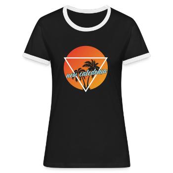Nouvelle-Calédonie vacances et destination de vacances - T-shirt contrasté Femme - noir/blanc - Devant - Selfina (174cm)