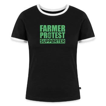 Manifestation des agriculteurs - T-shirt contrasté Femme - noir/blanc - Devant - Selfina (174cm)