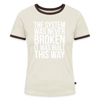 Anarchist Anarchismus Anarchie Sprüche System - Frauen Kontrast-T-Shirt - Blau/Weiß - Vorne