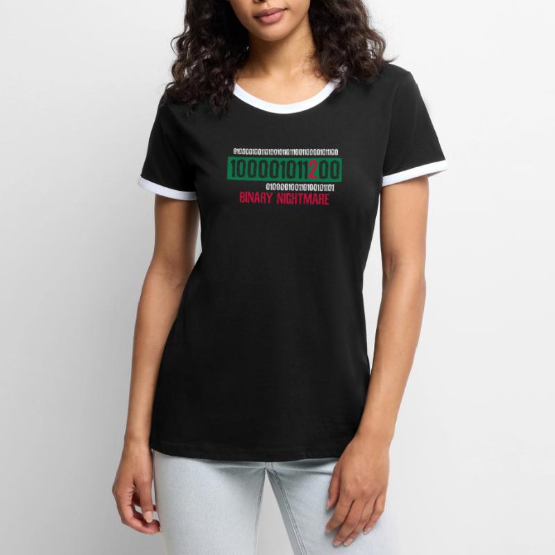 Geek Coder Coding Nerd cadeau T-shirt contrasté Femme