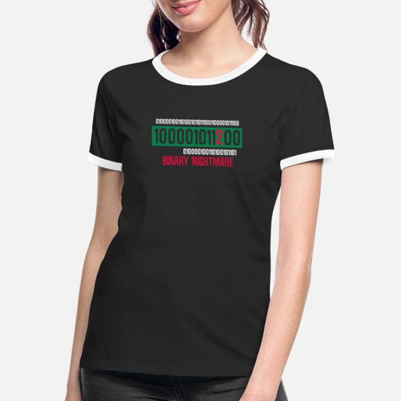 Geek Coder Coding Nerd cadeau T-shirt contrasté Femme