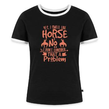 cheval - T-shirt contrasté Femme - noir/blanc - Devant - Selfina (174cm)