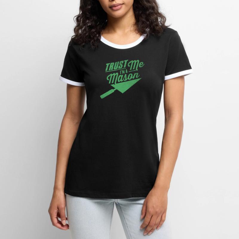 Operation team training bricklayer bricklaying bricklayers Women's Ringer T-Shirt