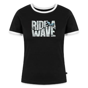 Surfer - Frauen Kontrast-T-Shirt - Schwarz/Weiß - Vorne - Selfina (174cm)