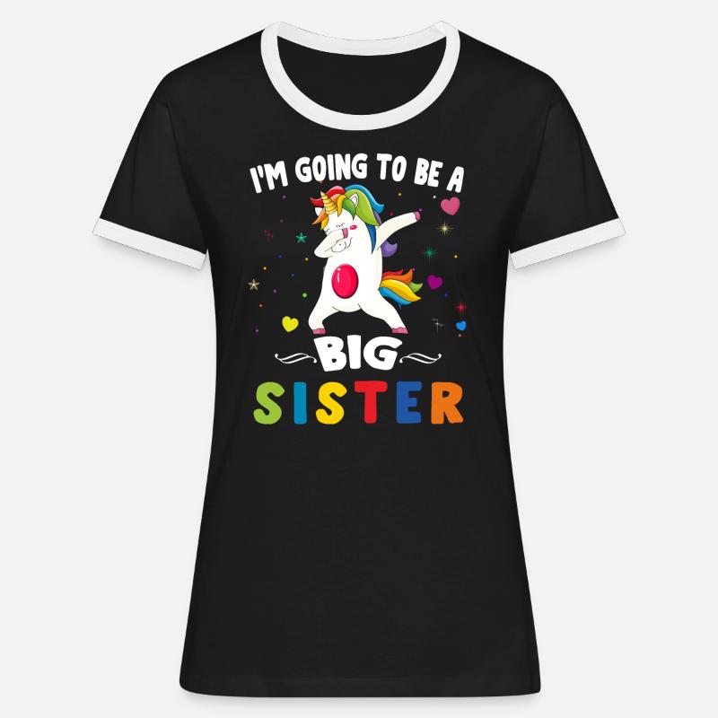 wird große Schwester unciron sein - Frauen Kontrast-T-Shirt - Schwarz/Weiß