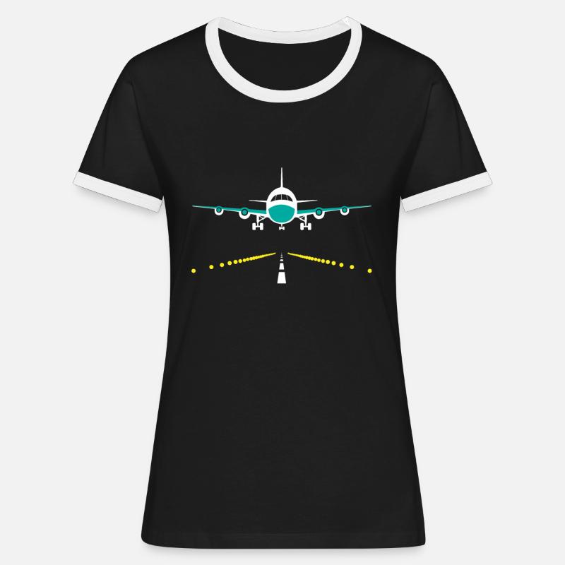 Plane. - Women's Ringer T-Shirt - black/white