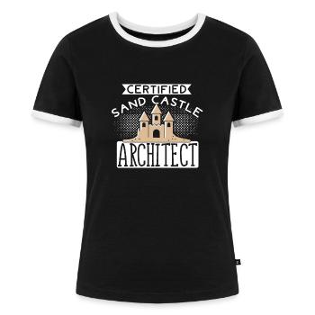 Architecte de bac à sable - T-shirt contrasté Femme - noir/blanc - Devant - Selfina (174cm)