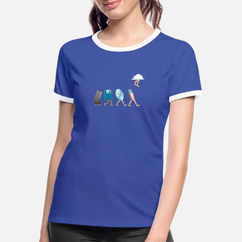 Computer engineering software floppy disk USB cloud Women's Ringer T-Shirt