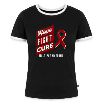 Multiples Myelom Hoffnung Kampf Kampf gegen die He - Frauen Kontrast-T-Shirt - Schwarz/Weiß - Vorne - Selfina (174cm)