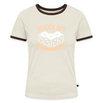 Schocken Trinkspiel Geschenk Würfelspiel Bier - Frauen Kontrast-T-Shirt - Blau/Weiß - Vorne