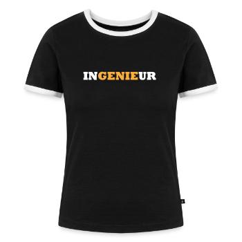 Ingenieur Genie Maschinenbau Student Techniker - Frauen Kontrast-T-Shirt - Schwarz/Weiß - Vorne - Selfina (174cm)
