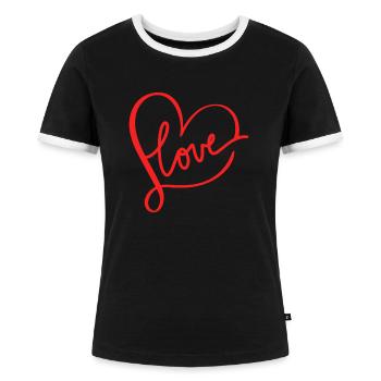 T-shirt vibration positive. - T-shirt contrasté Femme - noir/blanc - Devant - Selfina (174cm)