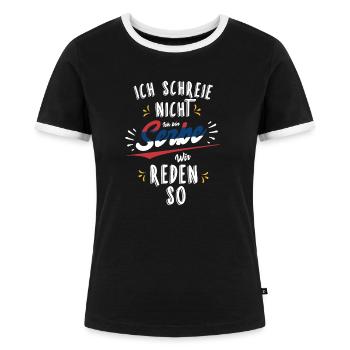Ich bin Serbe Balkan Srbija - Frauen Kontrast-T-Shirt - Schwarz/Weiß - Vorne - Selfina (174cm)