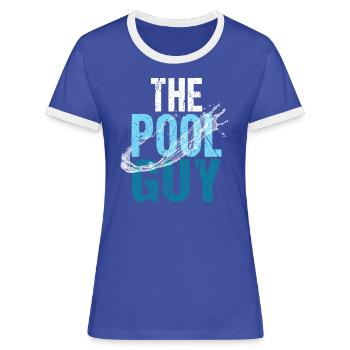 Pool pool boy swimming - Women's Ringer T-Shirt - blue/white - Front