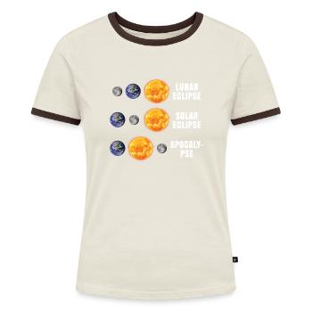 Éclipse de lune Apocalypse - T-shirt contrasté Femme - bleu/blanc - Devant