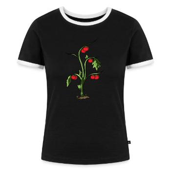Tomate - Frauen Kontrast-T-Shirt - Schwarz/Weiß - Vorne - Selfina (174cm)