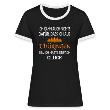 Thüringen - Frauen Kontrast-T-Shirt - Schwarz/Weiß - Vorne - Selfina (174cm)