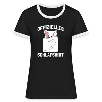 Offizielles Schlafshirt Hasen - Frauen Kontrast-T-Shirt - Schwarz/Weiß - Vorne - Selfina (174cm)