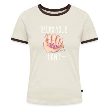 Détendez votre artiste des ongles à la main - T-shirt contrasté Femme - bleu/blanc - Devant