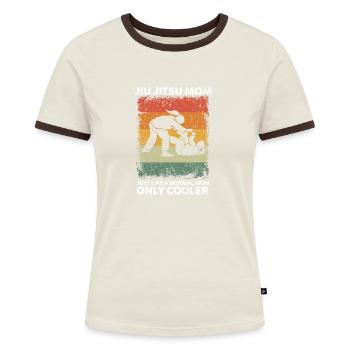 Vintage Jiu Jitsu Mom Like Normal Mom Only Cooler - Frauen Kontrast-T-Shirt - Blau/Weiß - Vorne