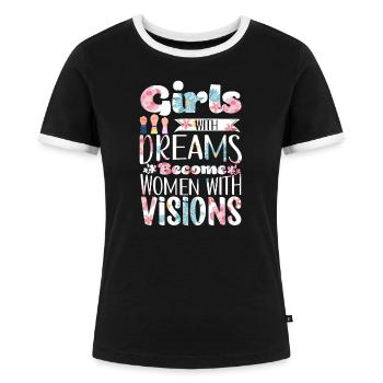 Feminist Women's Rights Female - Women's Ringer T-Shirt - black/white - Front - Selfina (174cm)