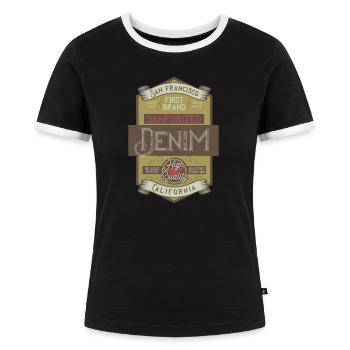 Bikers, motorcyclists - Women's Ringer T-Shirt - black/white - Front - Selfina (174cm)