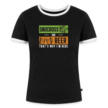 Vintage Snocross Racing For A Beer Lover - T-shirt contrasté Femme - noir/blanc - Devant - Selfina (174cm)
