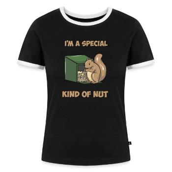 Alimentation des écureuils - T-shirt contrasté Femme - noir/blanc - Devant - Selfina (174cm)