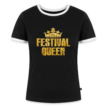 Festival Queen - T-shirt contrasté Femme - noir/blanc - Devant - Selfina (174cm)