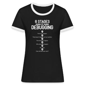Debugging Programmer Computer Science Computer Nerd - Women's Ringer T-Shirt - black/white - Front - Selfina (174cm)