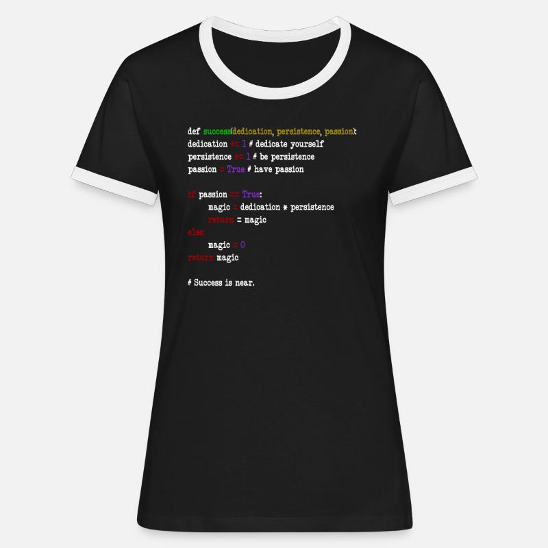 java code - Frauen Kontrast-T-Shirt - Schwarz/Weiß