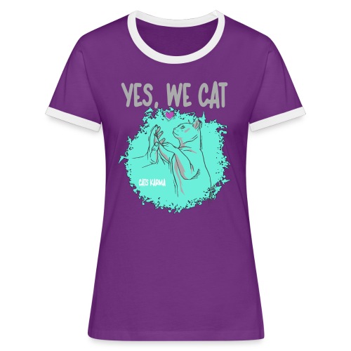 CATS KARMA - Frauen Kontrast-T-Shirt